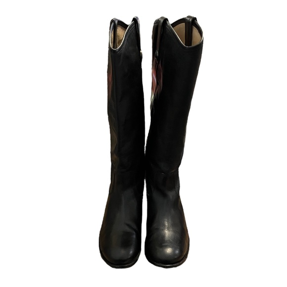 FRYE Tall Melissa Black Leather Riding Boots - Picture 3 of 13